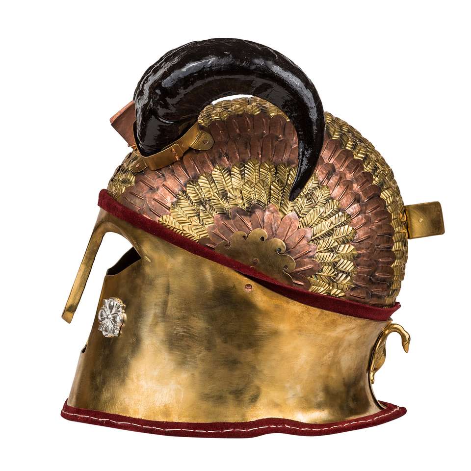 Archaic Noble Helmet, Archaeopolis archive view 009. Handcrafted by Dimitris Katsikis.