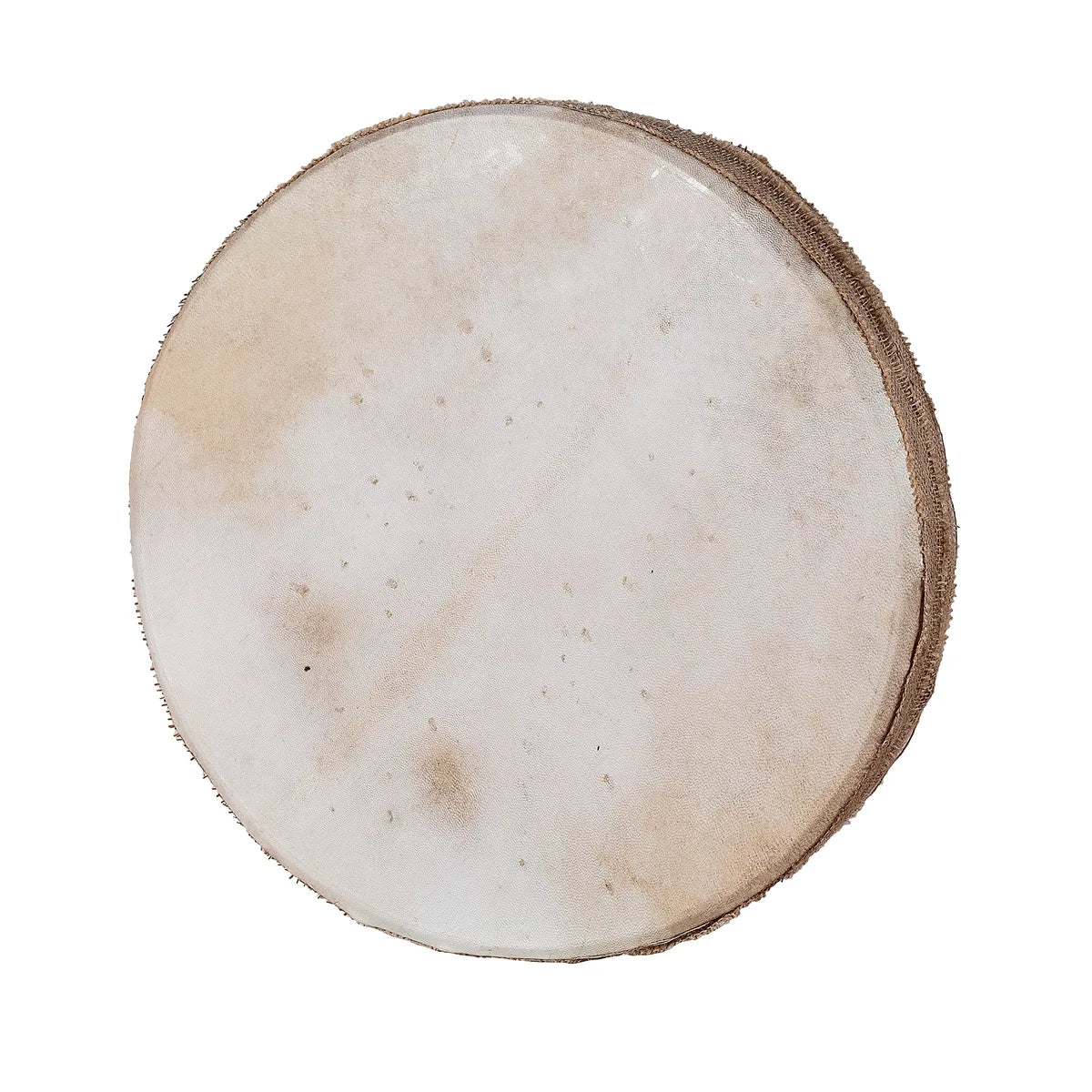 Round ocean frame drum with a pale membrane and a textured brown rim